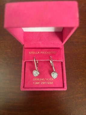 Stella Picciotto Sterling Silver Heart Drop Earrings in Silver